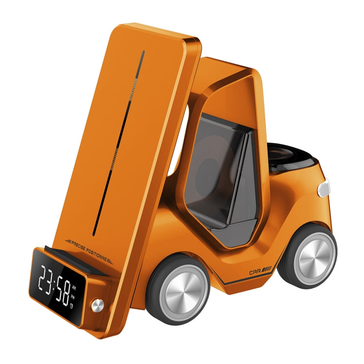 Relógio de Mesa em Forma de Carro T20 5 em 1 com Carregador Sem Fios e Luz Ambiente, Branco, Cinzento, Amarelo, Laranja