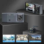 Câmara de Tablier para Carro WiFi com 3 Lentes, Ecrã IPS de 3 Polegadas, Câmara de Tablier 1080P com Visão Noturna para Carros, 32G, 64G
