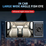 Câmara de Tablier para Carro WiFi com 3 Lentes, Ecrã IPS de 3 Polegadas, Câmara de Tablier 1080P com Visão Noturna para Carros, 32G, 64G