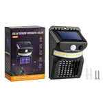 Luz Solar de Parede LED E-SMARTER W792 com Luz Roxa, Função de Controlo de Mosquitos, Sensor Inteligente Humano, Lâmpada de Jardim Exterior, Luz Branca, Luz Branca+Luz Amarela