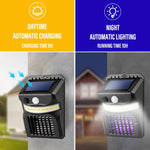 Luz Solar de Parede LED E-SMARTER W792 com Luz Roxa, Função de Controlo de Mosquitos, Sensor Inteligente Humano, Lâmpada de Jardim Exterior, Luz Branca, Luz Branca+Luz Amarela