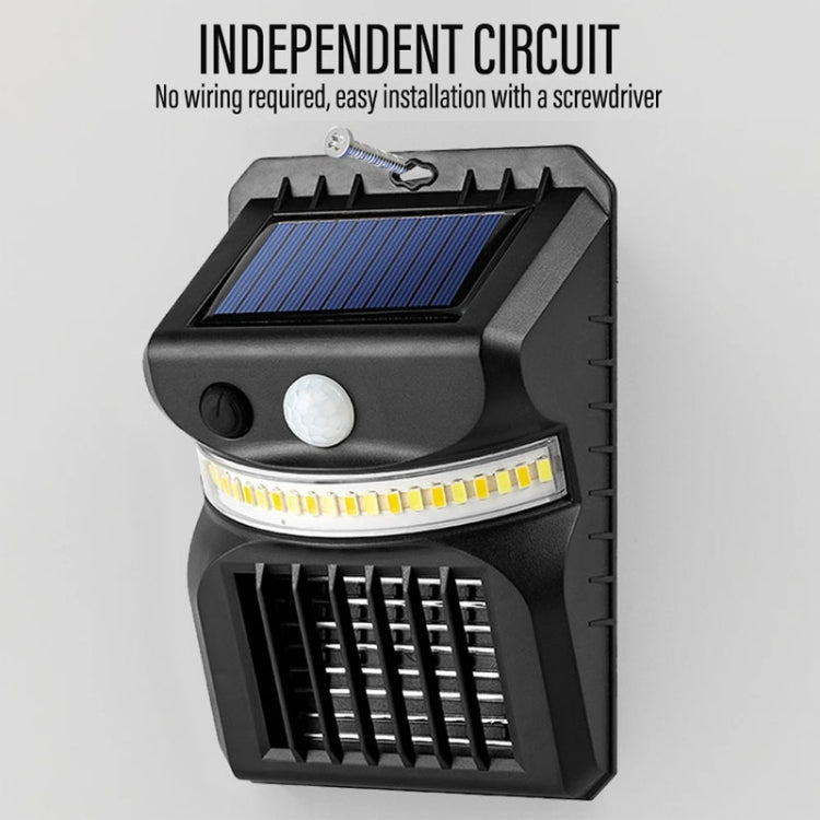 Luz Solar de Parede LED E-SMARTER W792 com Luz Roxa, Função de Controlo de Mosquitos, Sensor Inteligente Humano, Lâmpada de Jardim Exterior, Luz Branca, Luz Branca+Luz Amarela