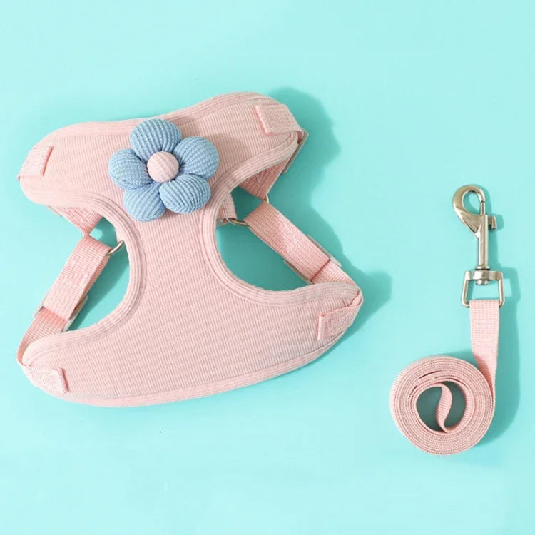 Trela com Colete para Cachorro, Peitoral Teddy, Correia para Passeio, S, M, L, XL