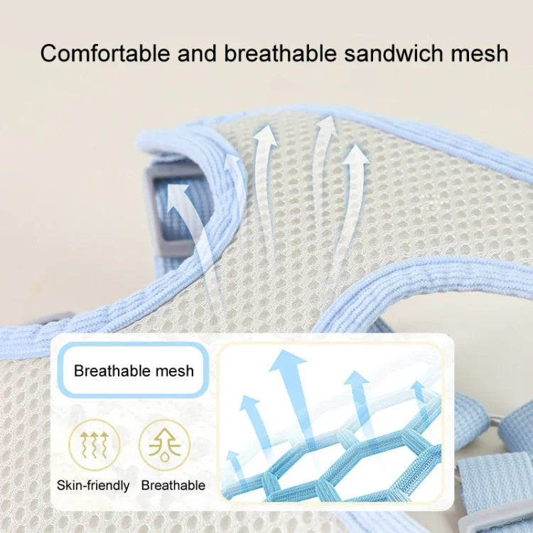 Trela com Colete para Cachorro, Peitoral Teddy, Correia para Passeio, S, M, L, XL