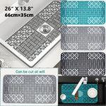 Tapete de Silicone para Pia Cortável, Tapete para Pia, Tapete para Armário de Cozinha, Tapete para Escorredor de Louça 66 x 35cm