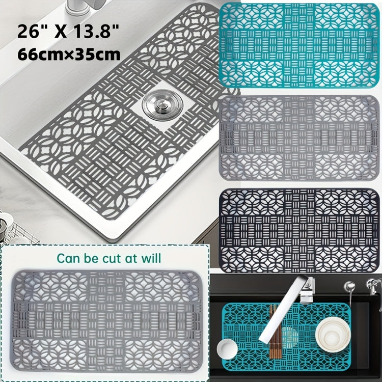 Tapete de Silicone para Pia Cortável, Tapete para Pia, Tapete para Armário de Cozinha, Tapete para Escorredor de Louça 66 x 35cm