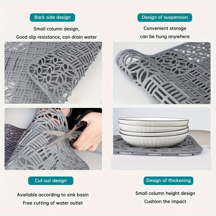 Tapete de Silicone para Pia Cortável, Tapete para Pia, Tapete para Armário de Cozinha, Tapete para Escorredor de Louça 66 x 35cm