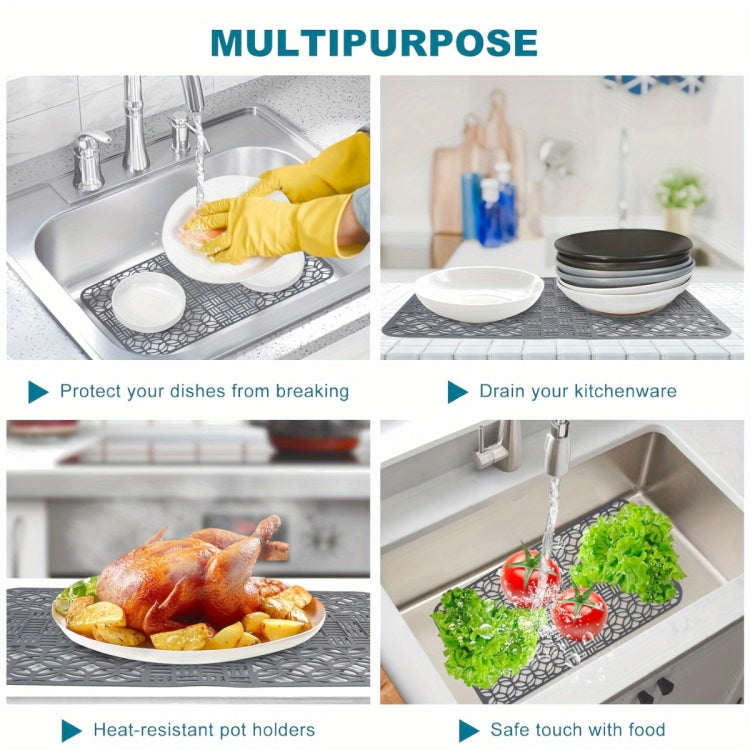 Tapete de Silicone para Pia Cortável, Tapete para Pia, Tapete para Armário de Cozinha, Tapete para Escorredor de Louça 66 x 35cm
