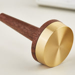 Suporte para Anéis em Madeira de Nogal Preto com Base de Latão para Joias, Suporte para Anéis