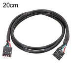 Cabo de Extensão USB2.0 9 Pinos para Placa-Mãe, Cabo Duplamente Blindado 26AWG, 20cm, 30cm, 50cm, 60cm