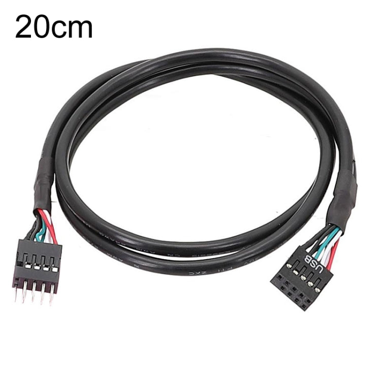 Cabo de Extensão USB2.0 9 Pinos para Placa-Mãe, Cabo Duplamente Blindado 26AWG, 20cm, 30cm, 50cm, 60cm