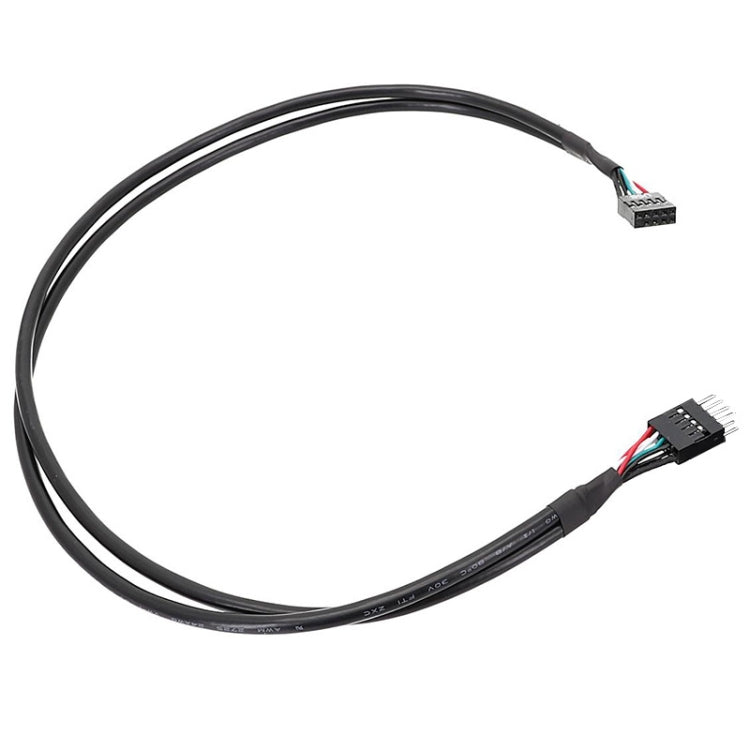 Cabo de Extensão USB2.0 9 Pinos para Placa-Mãe, Cabo Duplamente Blindado 26AWG, 20cm, 30cm, 50cm, 60cm