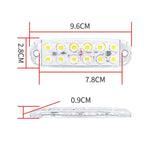 6pcs 12-Bead LED Flashing Warning Lights Motorcycle RV Signal Lights, White Light, Yellow Light, Red Light, Blue Light, Green Light