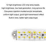6pcs 12-Bead LED Flashing Warning Lights Motorcycle RV Signal Lights, White Light, Yellow Light, Red Light, Blue Light, Green Light
