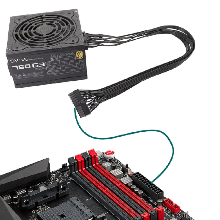Cabo Plano para EVGA 10 Pinos / 18 Pinos para 24 Pinos, Cabo Módulo para Placa Gráfica, 60cm para EVGA