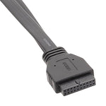 Cabo de Painel USB3.0 19 Pinos para Placa-Mãe, Cabo Plano de Dados Frontal com Dupla Porta A Fêmea, 30cm, 50cm, 80cm