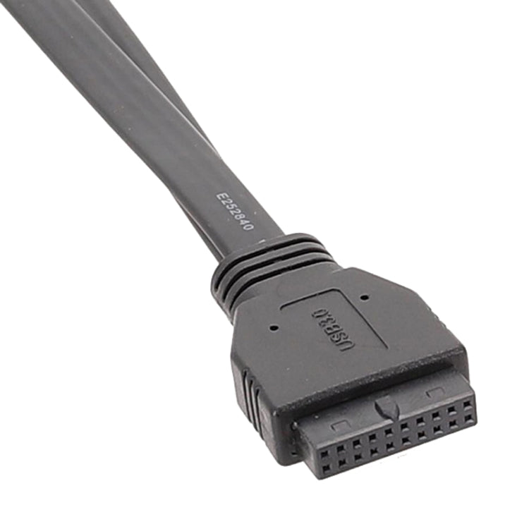 Cabo de Painel USB3.0 19 Pinos para Placa-Mãe, Cabo Plano de Dados Frontal com Dupla Porta A Fêmea, 30cm, 50cm, 80cm