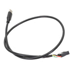 Cabo de Dados USB 9 Pinos para Tipo-C Reto para Placa-Mãe, Cabo Duplamente Blindado, 50cm Reto
