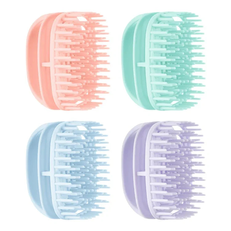 Escova de Silicone para Champô Limpa Couro Cabeludo Escova de Massagem para Champô Manual Molhada e Seca