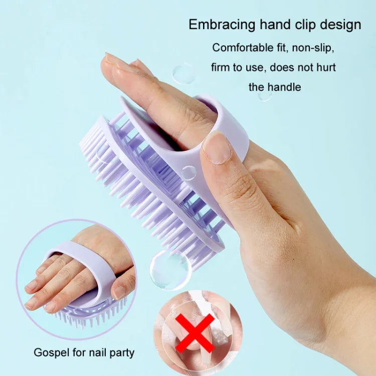 Escova de Silicone para Champô Limpa Couro Cabeludo Escova de Massagem para Champô Manual Molhada e Seca