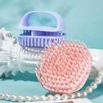 Escova de Silicone para Champô Limpa Couro Cabeludo Escova de Massagem para Champô Manual Molhada e Seca