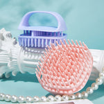 Escova de Silicone para Champô Limpa Couro Cabeludo Escova de Massagem para Champô Manual Molhada e Seca