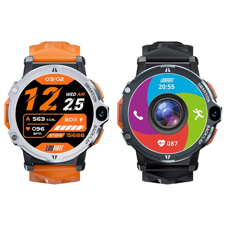 LOKMAT APPLLP6 PRO 1,54 polegadas 4G+64G Android 8.1 Smartwatch com Dupla Câmara e Cartão Independente