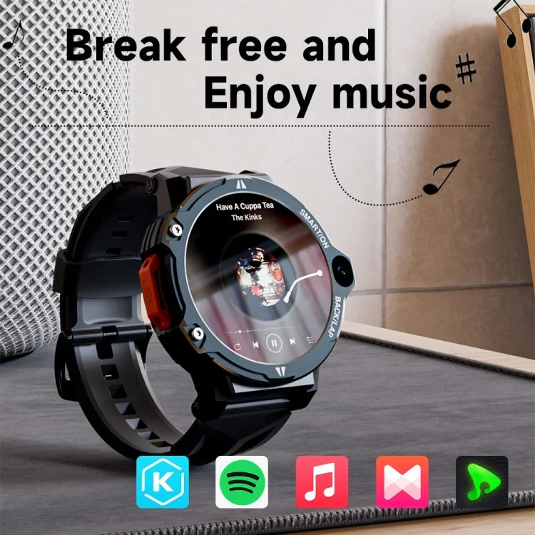 LOKMAT APPLLP6 PRO 1,54 polegadas 4G+64G Android 8.1 Smartwatch com Dupla Câmara e Cartão Independente