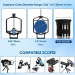 Adaptador Tridaptor Digiscoping Montagem para Telemóvel de Telescópio 3 Eixos para Binóculo, Monocular, Microscópio, com Bluetooth, sem Bluetooth