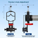 Adaptador Tridaptor Digiscoping Montagem para Telemóvel de Telescópio 3 Eixos para Binóculo, Monocular, Microscópio, com Bluetooth, sem Bluetooth