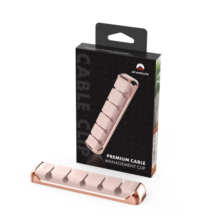 Suporte para Cabos com 5 Orifícios em Liga de Alumínio + Silicone AhaStyle PT125, Clipe de Cabo para Secretária