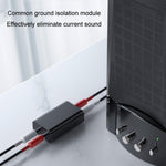 Isolador de Loop de Terra de Áudio RCA Redutor de Ruído Anti-Interferência Elimina Som de Corrente Receptor Bluetooth, Quadrado, Elíptico