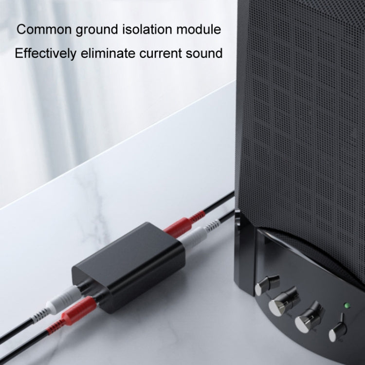 Isolador de Loop de Terra de Áudio RCA Redutor de Ruído Anti-Interferência Elimina Som de Corrente Receptor Bluetooth, Quadrado, Elíptico