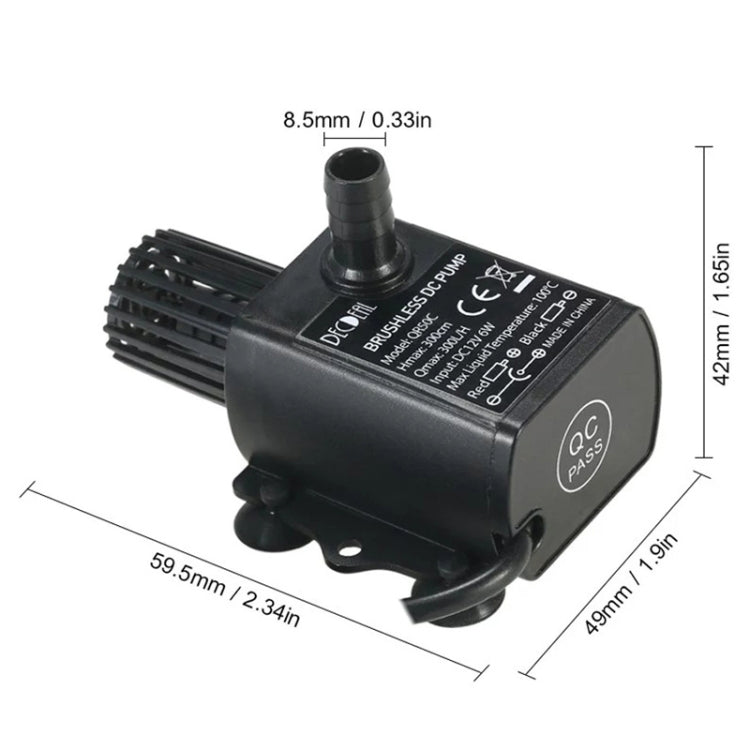 Bomba de Água para Fonte de Circulação de Água Fria DC12V Micro Brushless, QR50C