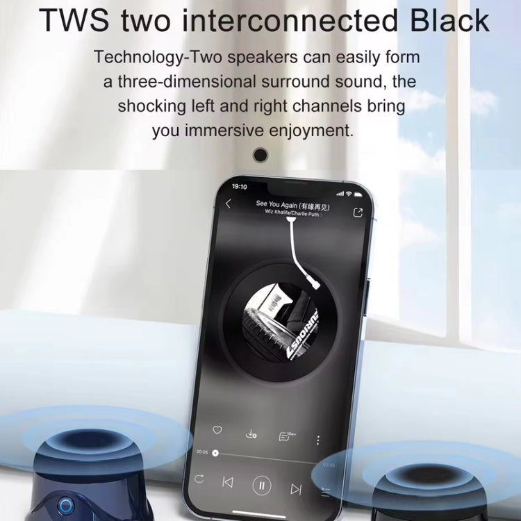Coluna Bluetooth Sem Fios Magnética com Subwoofer Mini Portátil TWS para Telemóvel, CQ01 Preto, CQ01 Branco