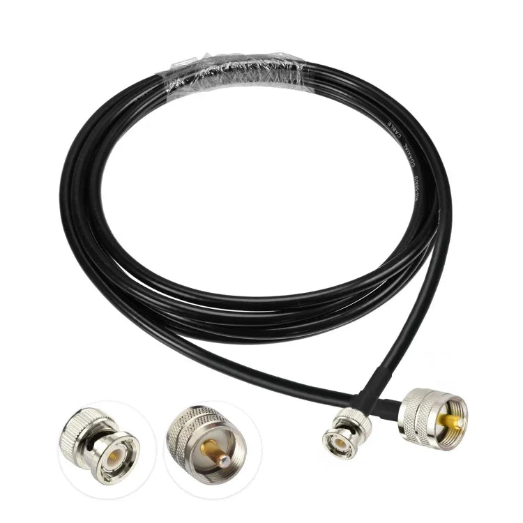Cabo Adaptador BNC Macho para UHF Macho RG58, 0,5m, 1m, 2m, 3m, 5m, 8m, 10m