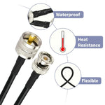 Cabo Adaptador BNC Macho para UHF Macho RG58, 0,5m, 1m, 2m, 3m, 5m, 8m, 10m