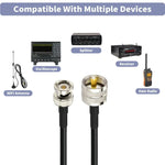 Cabo Adaptador BNC Macho para UHF Macho RG58, 0,5m, 1m, 2m, 3m, 5m, 8m, 10m