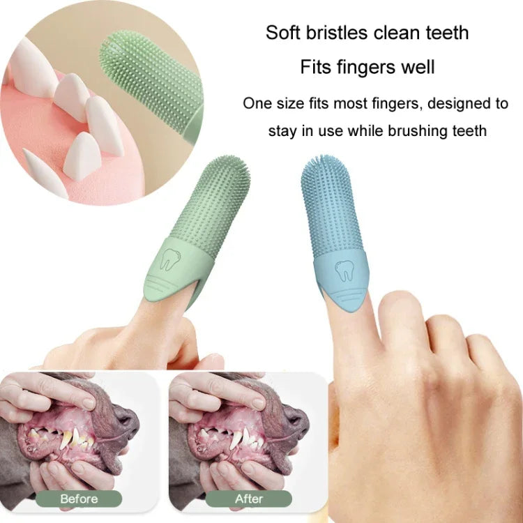 Escova de Dentes de Silicone para Dedos para Gatos e Cães Ferramenta de Cuidados Orais para Animais de Estimação