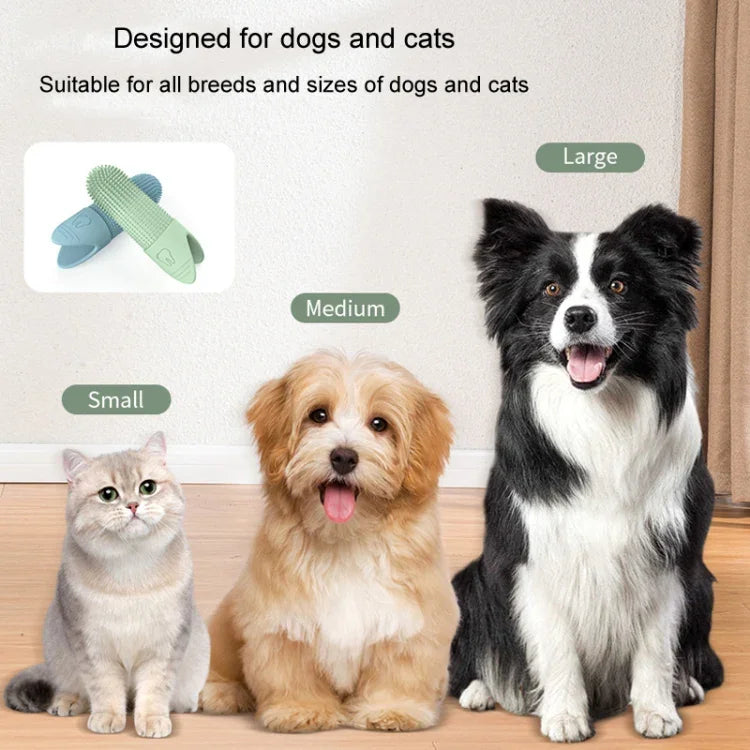 Escova de Dentes de Silicone para Dedos para Gatos e Cães Ferramenta de Cuidados Orais para Animais de Estimação
