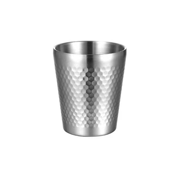 Caneca Martelada em Aço Inoxidável 304, Copos de Chá de Restaurante com Dupla Camada Reforçada, 175ml, 260ml, 300ml, 350ml, 450ml