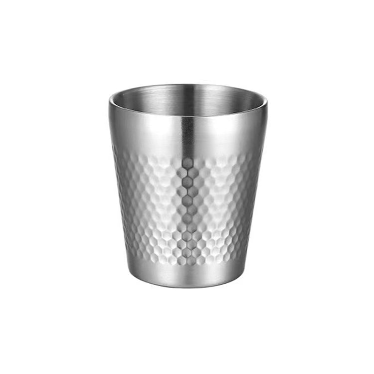 Caneca Martelada em Aço Inoxidável 304, Copos de Chá de Restaurante com Dupla Camada Reforçada, 175ml, 260ml, 300ml, 350ml, 450ml