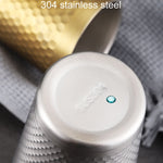 Caneca Martelada em Aço Inoxidável 304, Copos de Chá de Restaurante com Dupla Camada Reforçada, 175ml, 260ml, 300ml, 350ml, 450ml