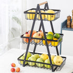 Cesto de Frutas Portátil de 3 Camadas para Mão, Removível, para Sala de Estar e Cozinha, Armazenamento de Pão e Snacks, Preto, Branco, Cinzento