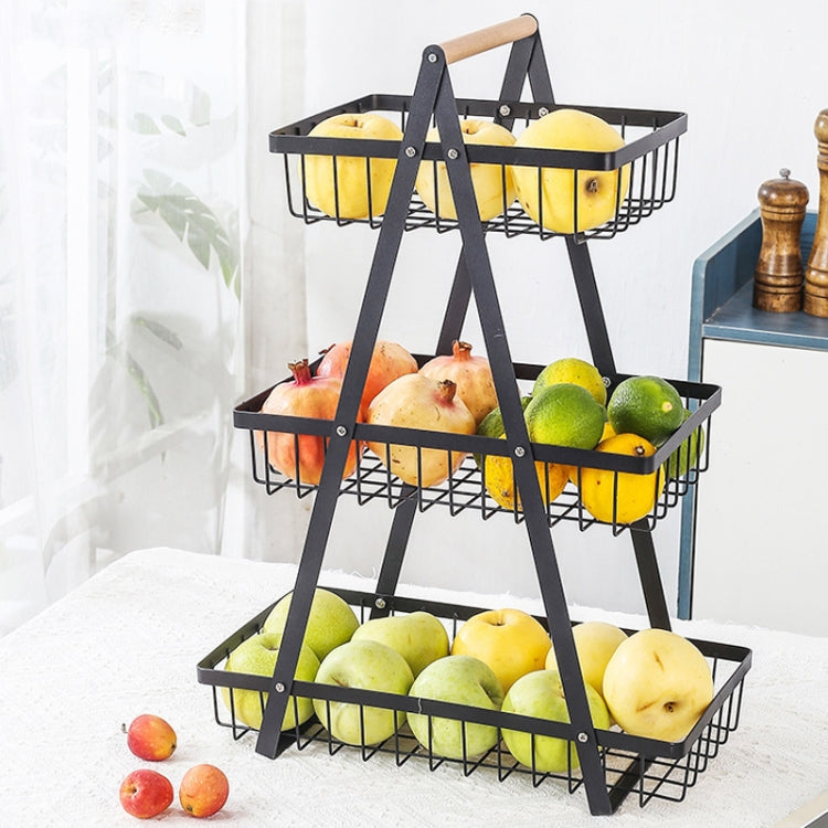 Cesto de Frutas Portátil de 3 Camadas para Mão, Removível, para Sala de Estar e Cozinha, Armazenamento de Pão e Snacks, Preto, Branco, Cinzento