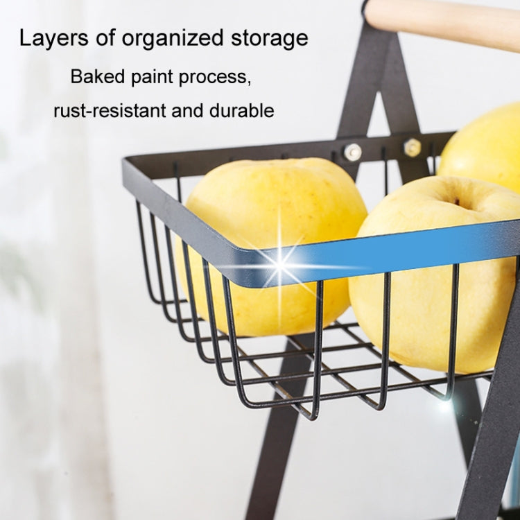 Cesto de Frutas Portátil de 3 Camadas para Mão, Removível, para Sala de Estar e Cozinha, Armazenamento de Pão e Snacks, Preto, Branco, Cinzento