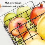 Cesto de Frutas Portátil de 3 Camadas para Mão, Removível, para Sala de Estar e Cozinha, Armazenamento de Pão e Snacks, Preto, Branco, Cinzento