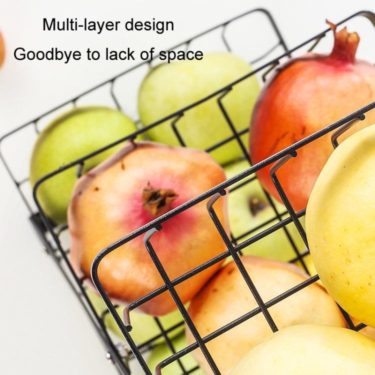 Cesto de Frutas Portátil de 3 Camadas para Mão, Removível, para Sala de Estar e Cozinha, Armazenamento de Pão e Snacks, Preto, Branco, Cinzento