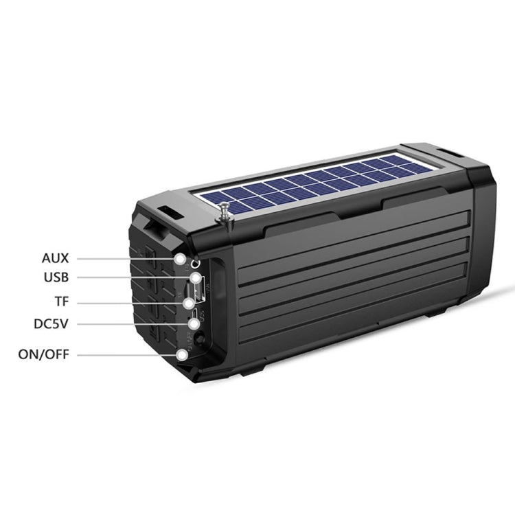 Coluna Bluetooth Solar LED BDL-187 Portátil para Camping ao Ar Livre com Rádio FM