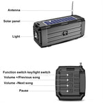 Coluna Bluetooth Solar LED BDL-187 Portátil para Camping ao Ar Livre com Rádio FM